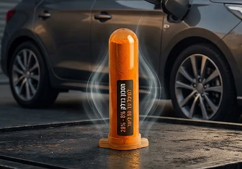 מבחנת ECO FUEL BOOSTER לרכב משפחתי, ומאחוריה רכב